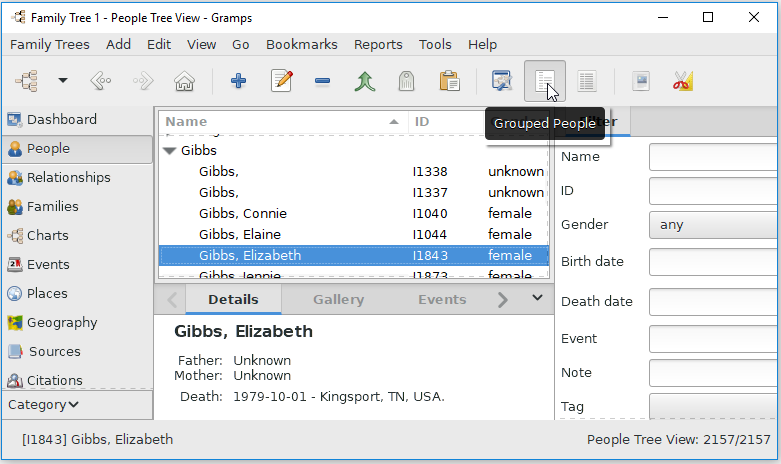 Gramps Family Tree Maker Software for Windows - Genealogy Ancestry Research