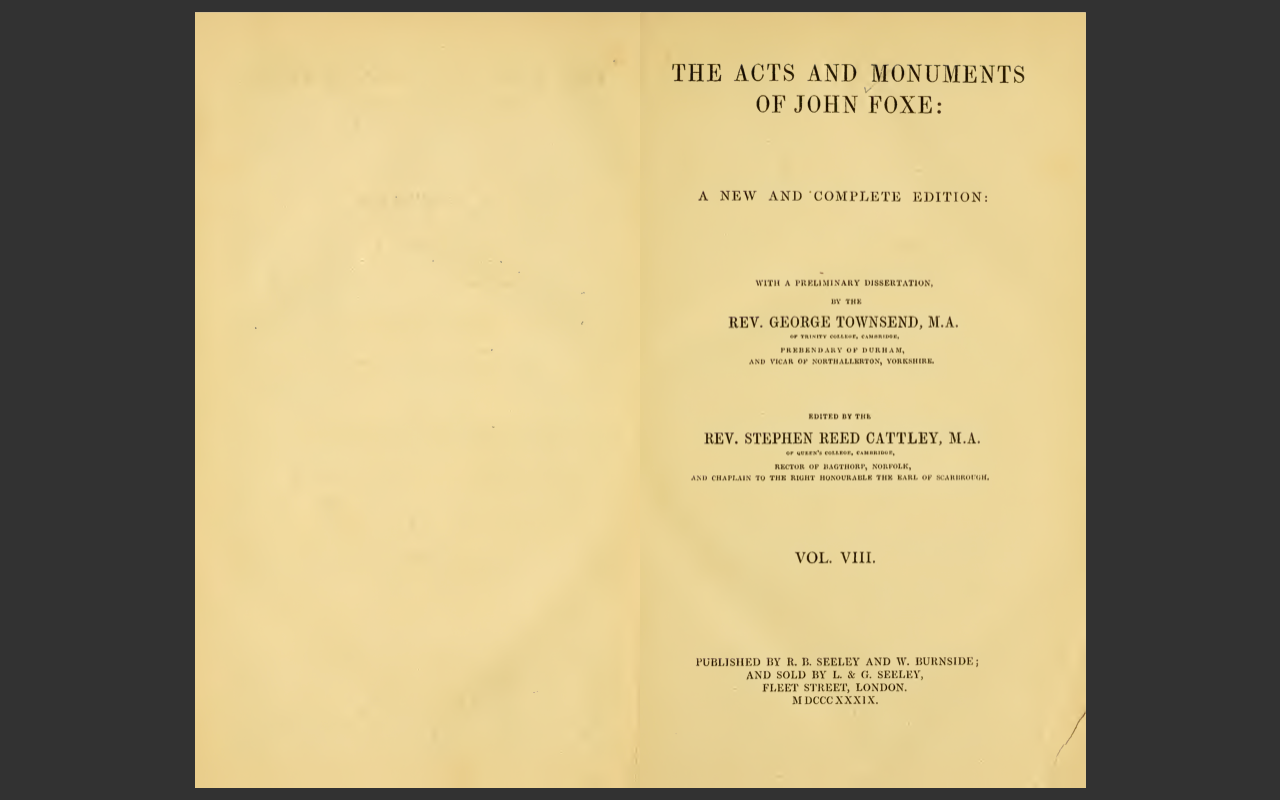 The Acts & Monuments of John Foxe (Book of Martyrs) 8 Volume PDF E-Book set