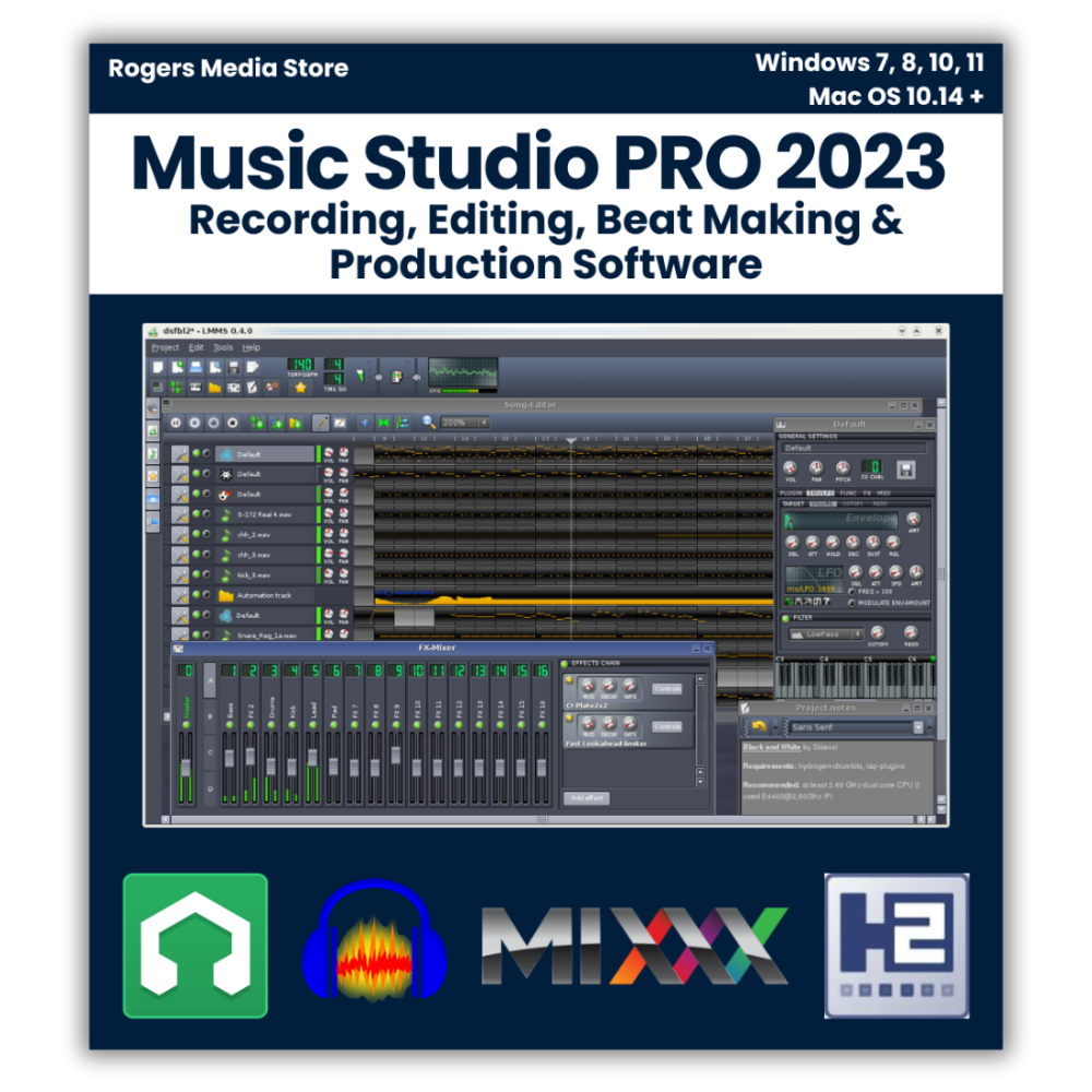 Music Studio PRO 2023 - Record, Edit, Beat Making, DJ & Production Software for Windows and Mac