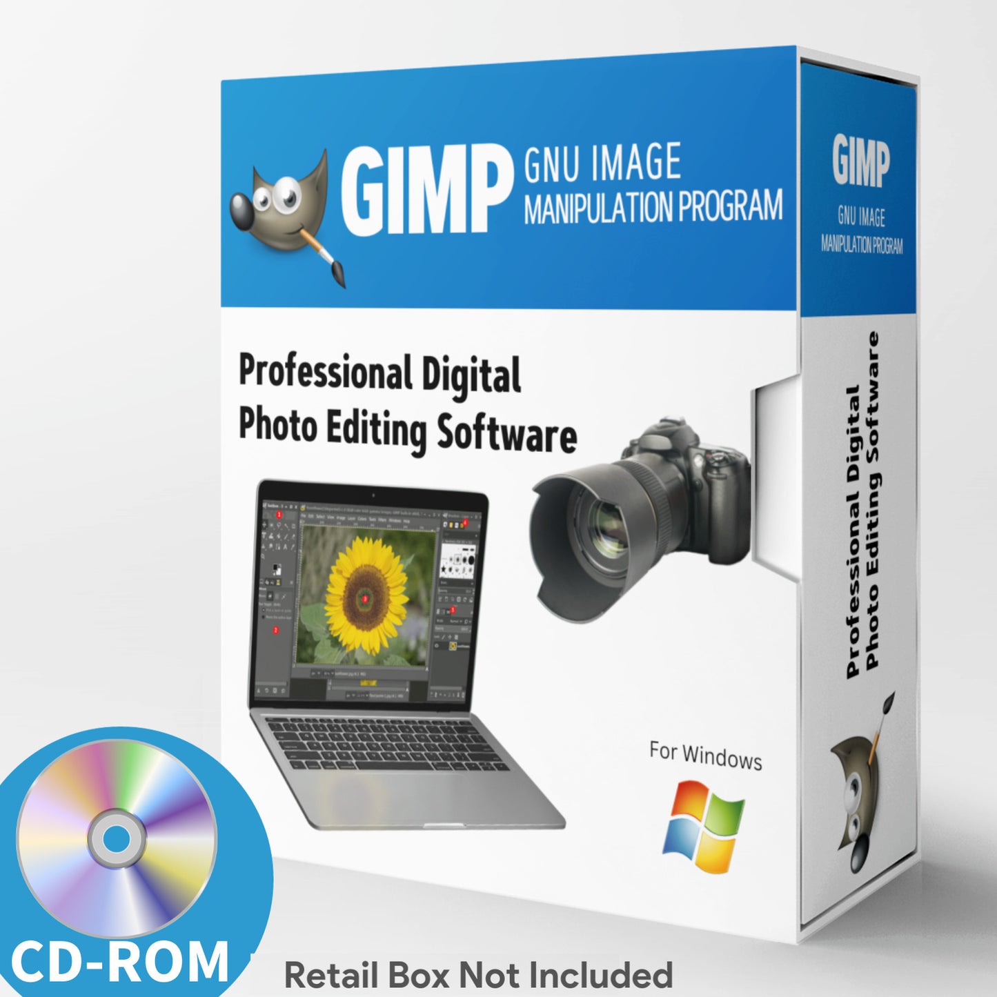 GIMP PRO Photo Graphic Design Image Editing Software for Windows (w/ Photo shop Guide) on CD