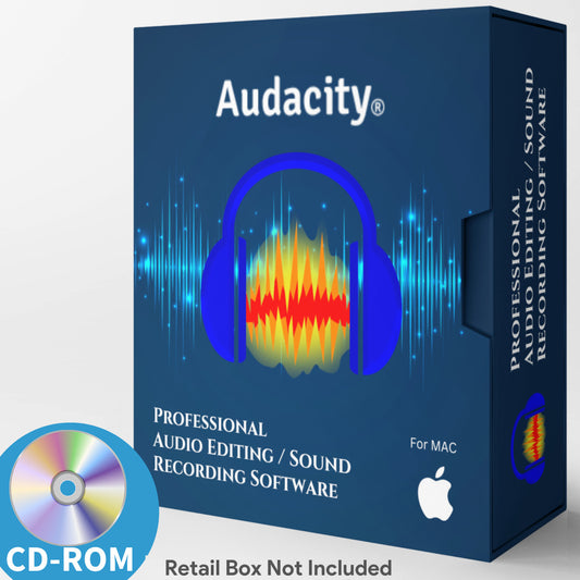 Audacity Professional Audio Music Editing & Recording Software for MAC on CD-ROM