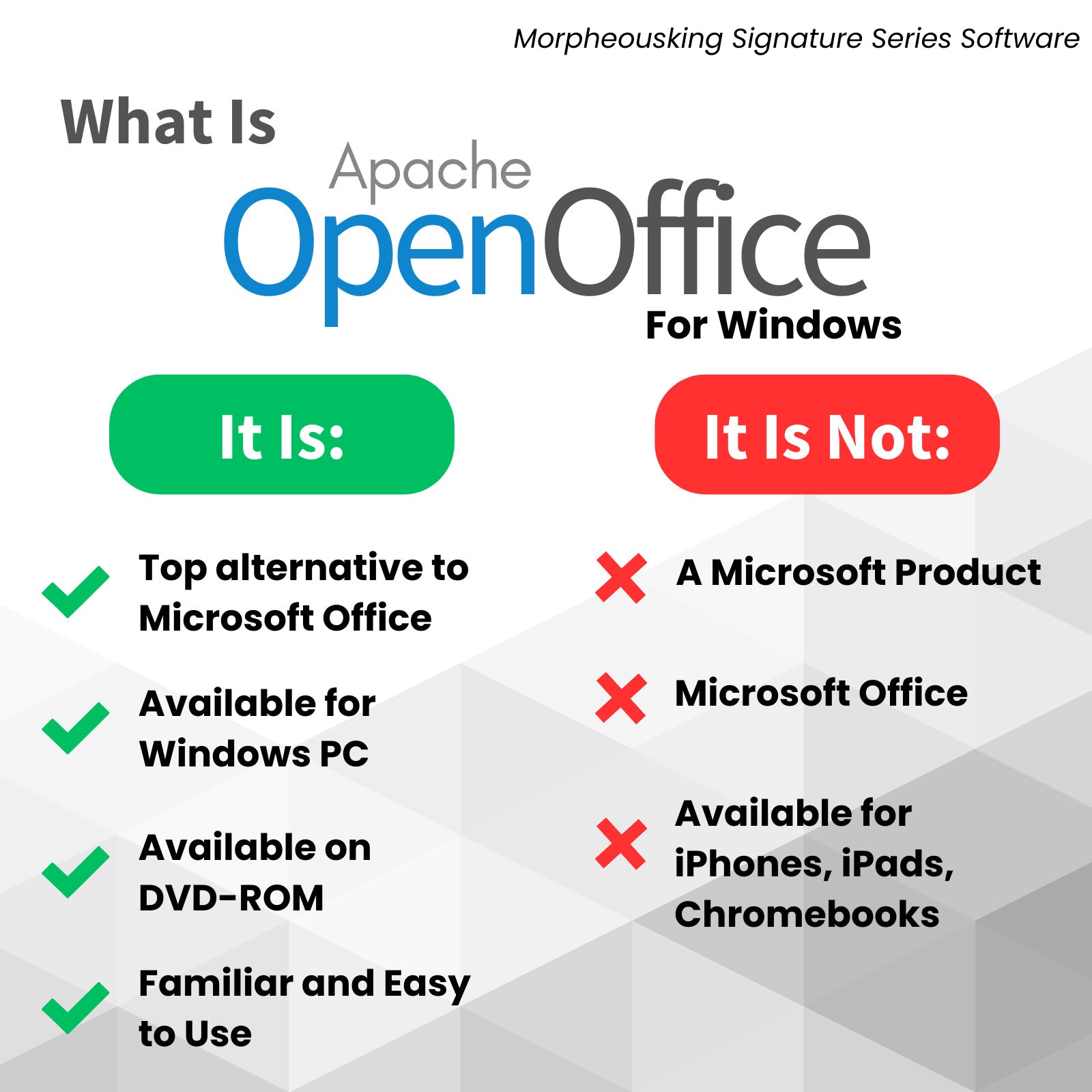 What is and is not Apache Open Office Comparison