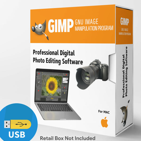 GIMP Photo Editing Software for MAC Graphic Design Image w/ Photo shop Guide on USB