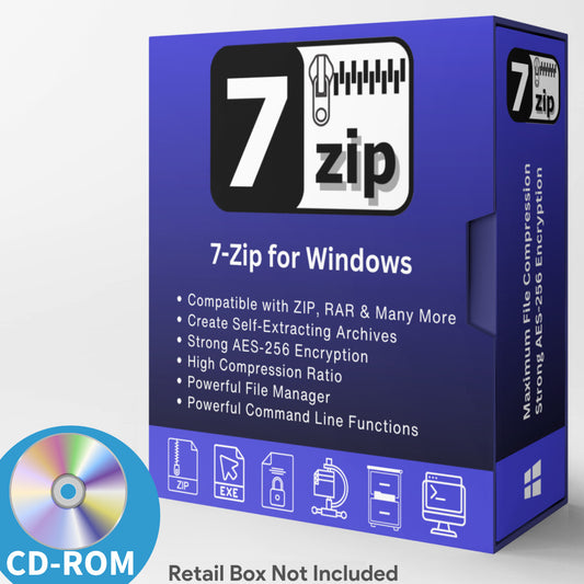 7-Zip 2023 - Ultimate Compression & Encryption - File Archiver and Unzip On CD