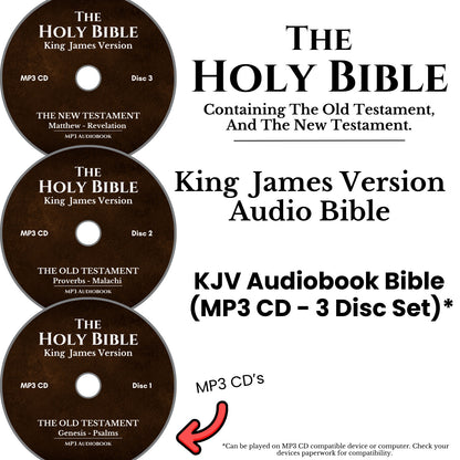 King James Version Audio Bible Christian Audiobook KJV All 66 Books on MP3 CDs