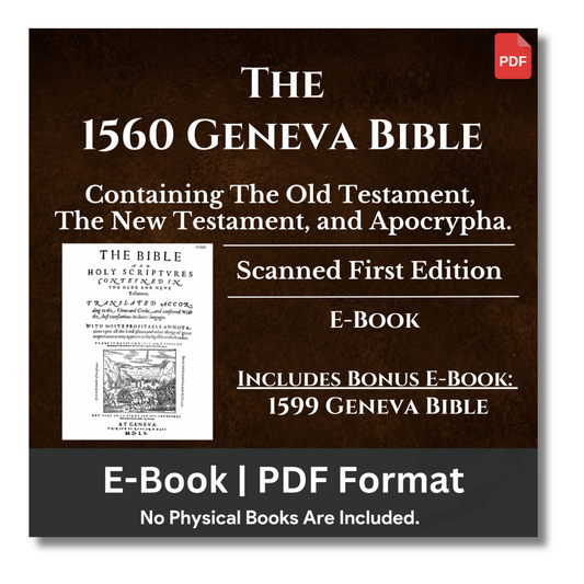 1560 Geneva Bible E-Book & Bonus 1599 Geneva Bible Ebook