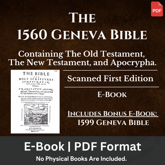 1560 Geneva Bible E-Book & Bonus 1599 Geneva Bible Ebook