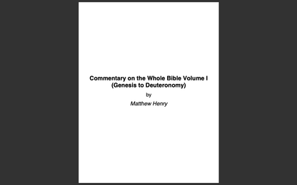 Matthew Henrys Complete Commentary on the Whole Bible, ALL 6 VOLUMES (E-Book) + Bonus E-Book on CD