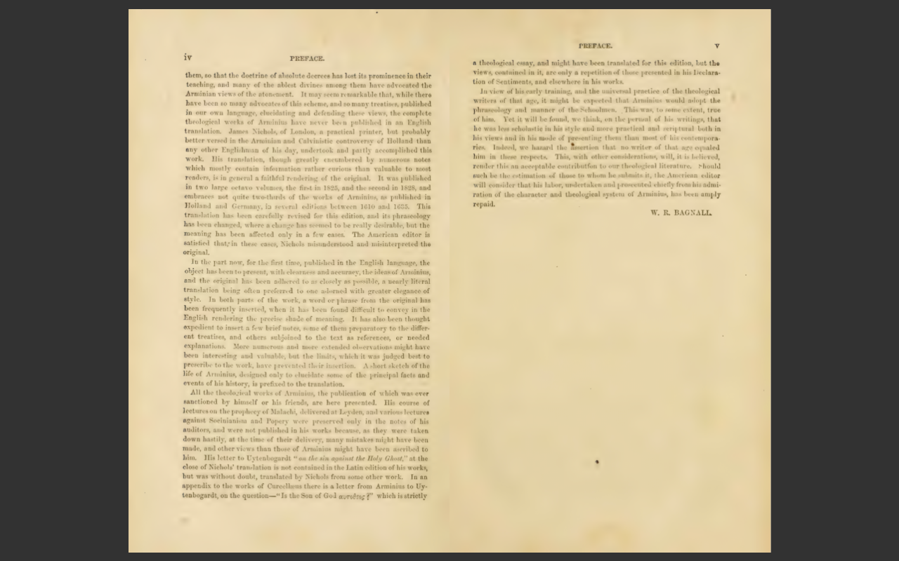 The Works of James Arminius, 1853 Edition, 3 VOLUME E-Book Set