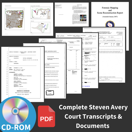 Complete Steven Avery Court Transcripts - Making a Murderer Trial eBook on CD