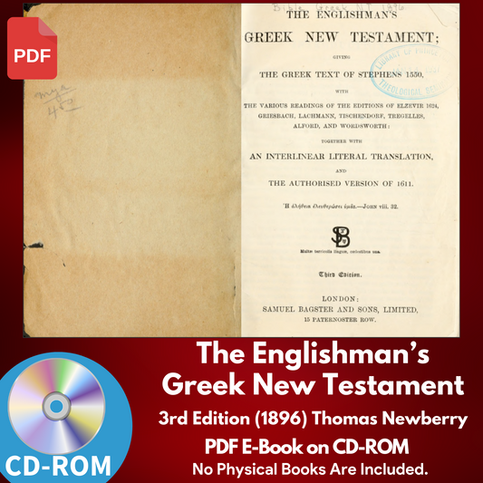 Englishman's Greek New Testament Interlinear Bible - KJV Christian E-Book on CD