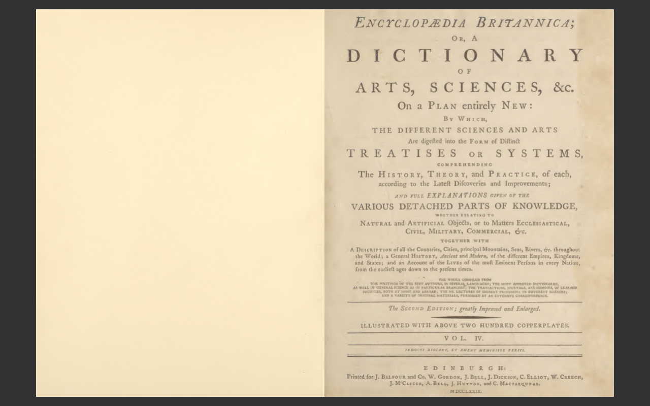 ENCYCLOPEDIA BRITANNICA, 1778 2ND EDITION, All 10 Volumes, PDF E-Book on DVD
