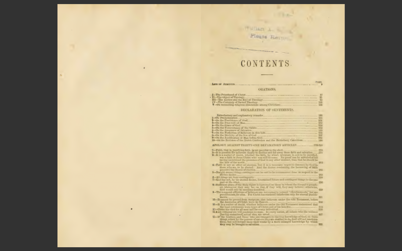 The Works of James Arminius, 1853 Edition, 3 VOLUME E-Book Set