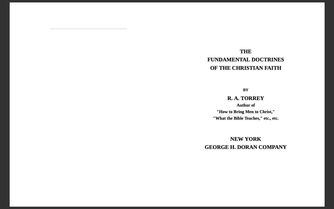 Fundamental Doctrines of the Christian Faith by RA Torrey (E-Book + Audiobook)