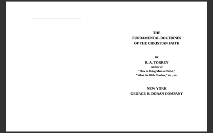 Fundamental Doctrines of the Christian Faith by RA Torrey (E-Book + Audiobook)