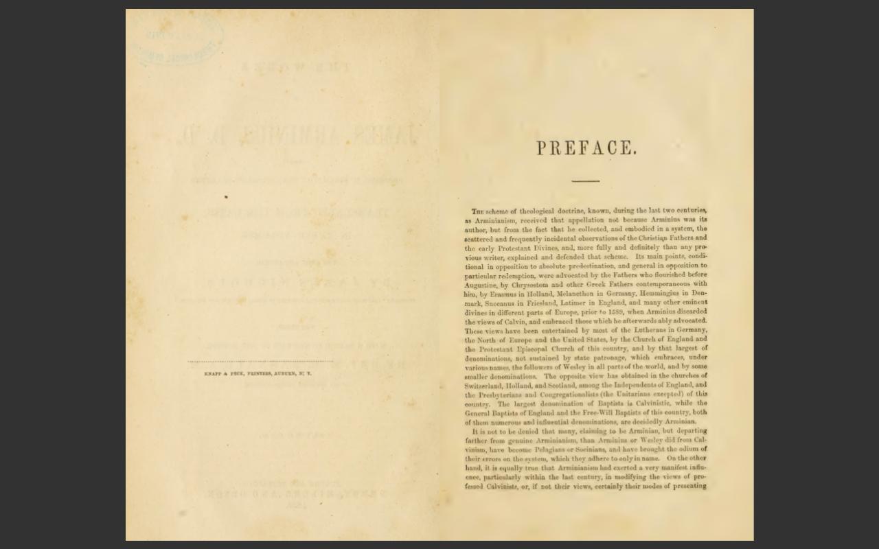 The Works of James Arminius, 1853 Edition, 3 VOLUME E-Book Set