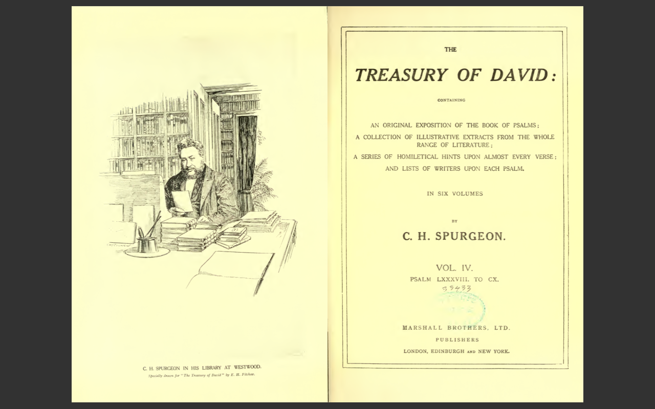 The Treasury of David-Charles C H Spurgeon-Bible Commentary Psalms-Book on USB