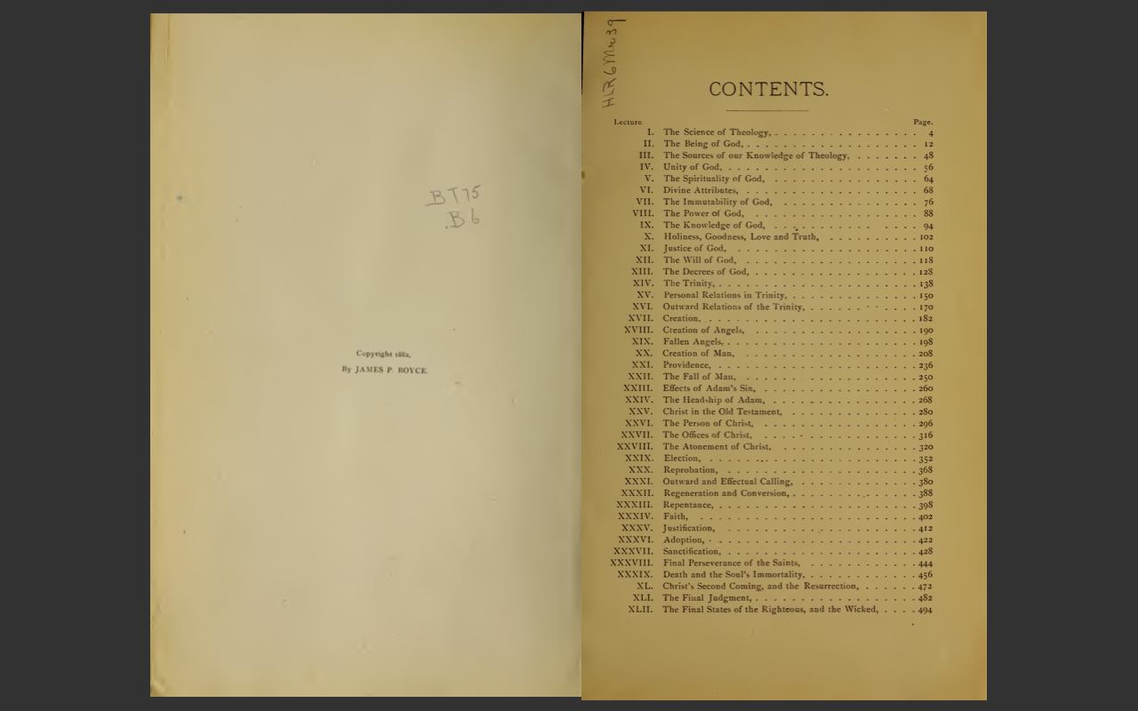 Abstract of Systematic Theology by James P Boyce (1882 Edition) E-Book