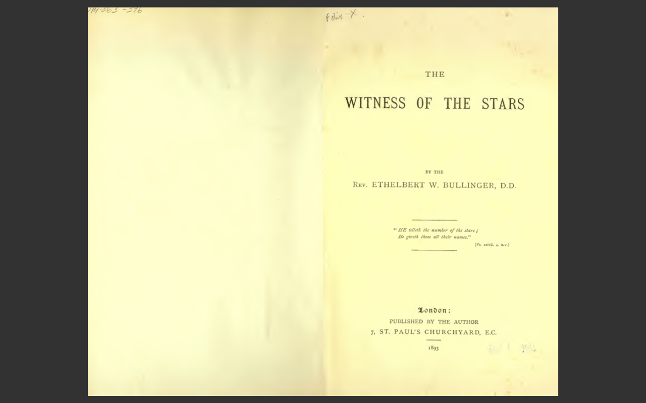 Witness of the Stars by E.W. Bullinger - Bible Commentary Scripture Study E-Book
