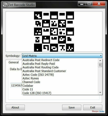 Zint Barcode Generator - UPC QR Code Creator Software - 50+ Formats - Windows CD