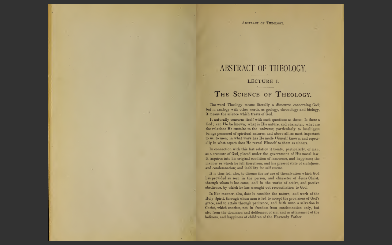 Abstract of Systematic Theology by James P Boyce (1882 Edition) E-Book