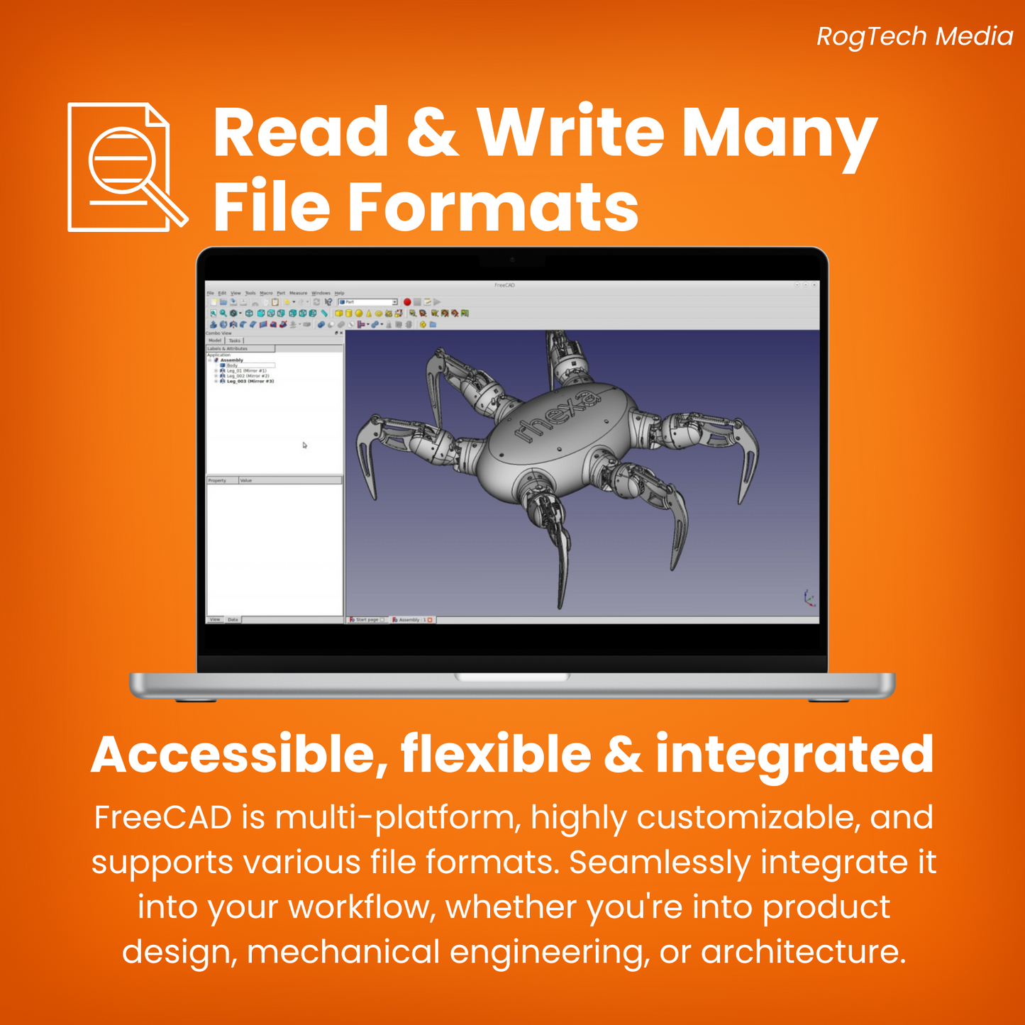 FreeCAD 2025 Professional CAD 2D 3D Parametric Graphic Modeling Software for Windows & Mac