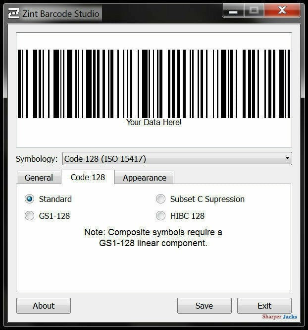 Zint Barcode Generator - UPC QR Code Creator Software - 50+ Formats - Windows CD