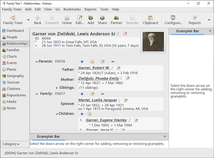 Gramps Family Tree Maker Software for Windows - Genealogy Ancestry Research