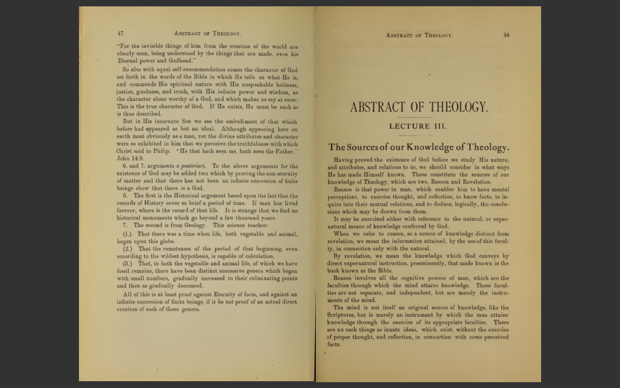 Abstract of Systematic Theology by James P Boyce (1882 Edition) E-Book
