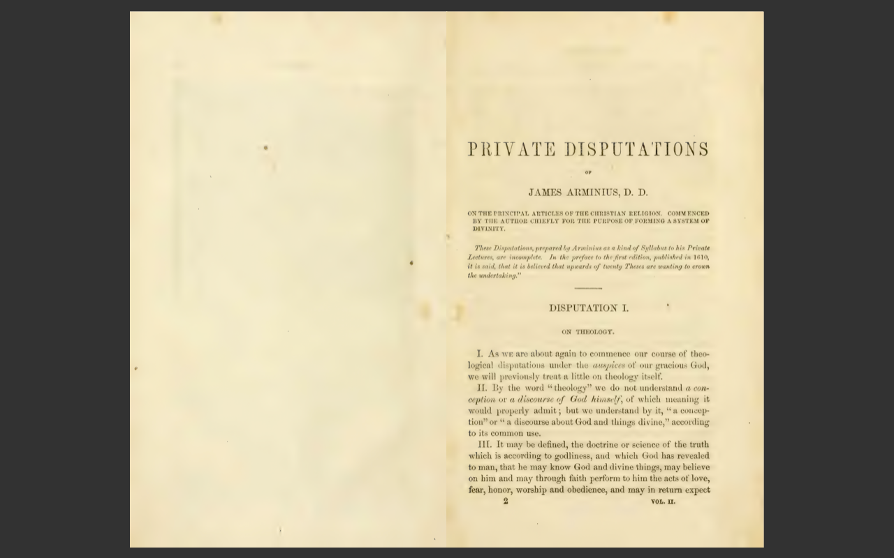 The Works of James Arminius, 1853 Edition, 3 VOLUME E-Book Set