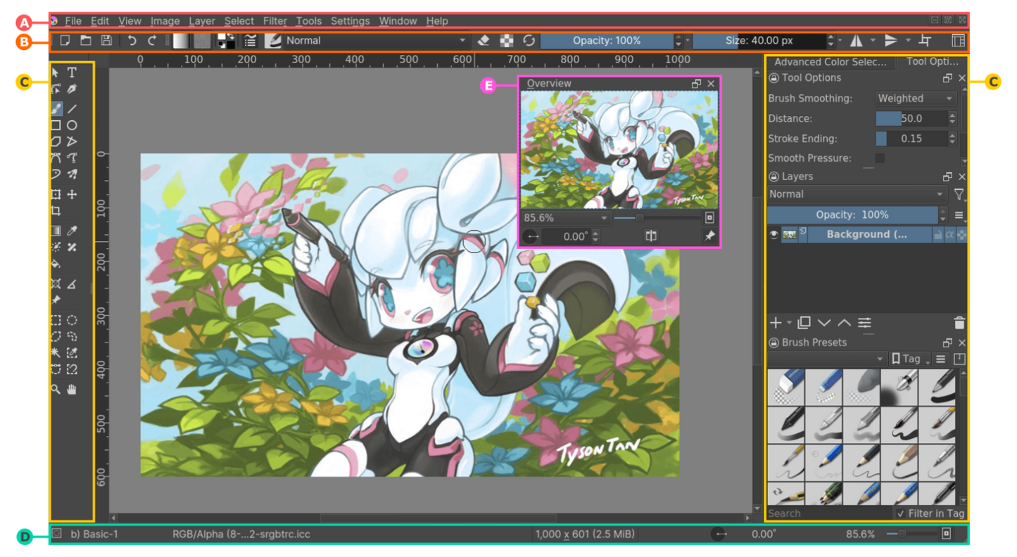 Krita Digital Painting & 2D Animation Software Raster Graphics Editor on CD-ROM