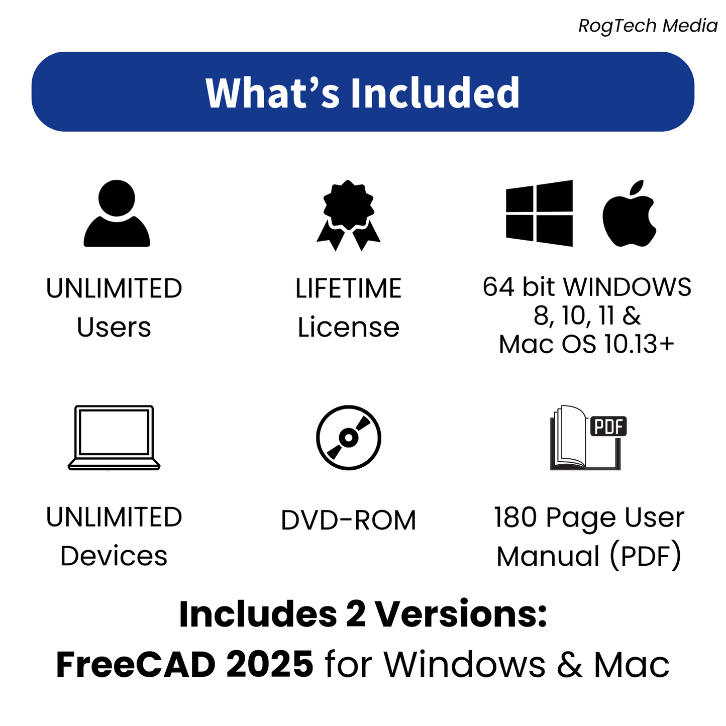 FreeCAD 2025 Professional CAD 2D 3D Parametric Graphic Modeling Software for Windows & Mac