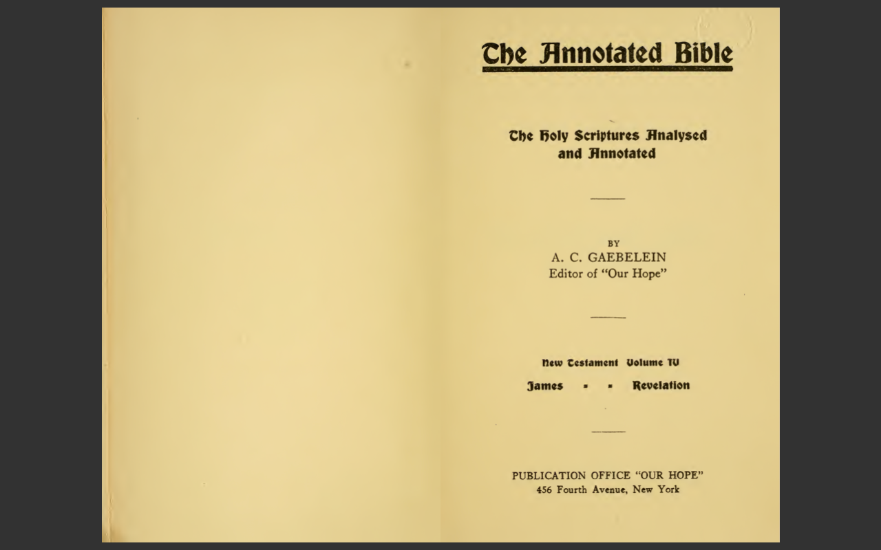 The Annotated Bible by A.C. Gaebelein - All 9 Volumes (1913-21) E-Book Set on CD