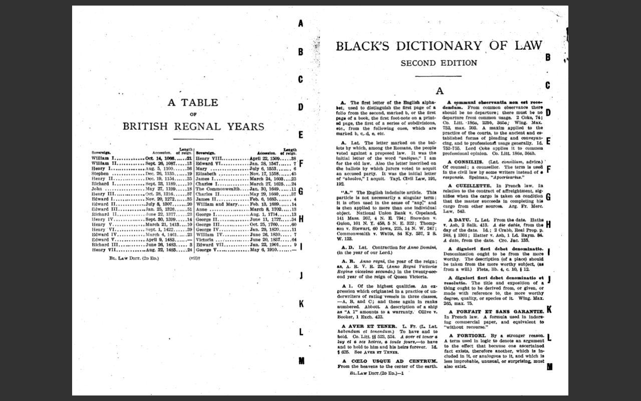 BLACK'S LAW DICTIONARY, 1st Edition 1891 and 2nd Edition 1910 Law Book (E-Book) on USB