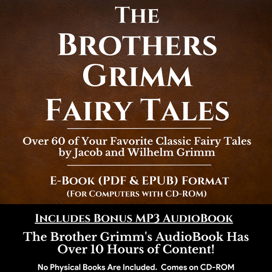 Grimm's Fairy Tales, Jacob Grimm CLASSIC Literature, E-BOOK & MP3 AUDIOBOOK Bundle on CD