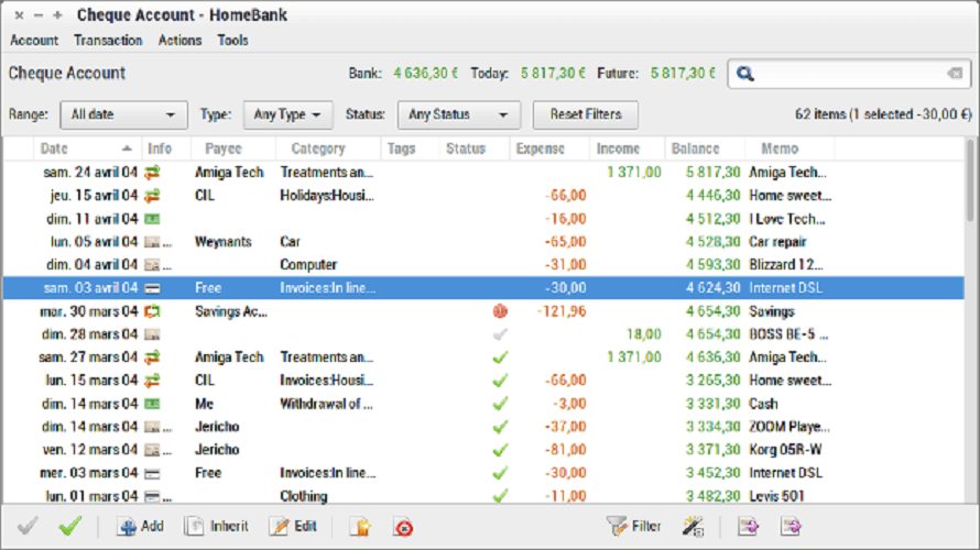 HomeBank Personal Finance software for Accounting, Budgeting, Expense Tracking +