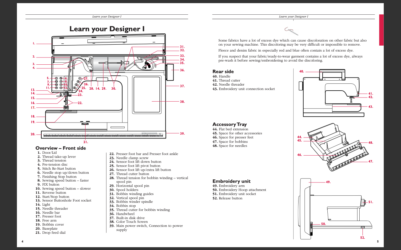 Husqvarna Viking Designer 1 Sewing Embroidery Machine User Guide Manual on USB