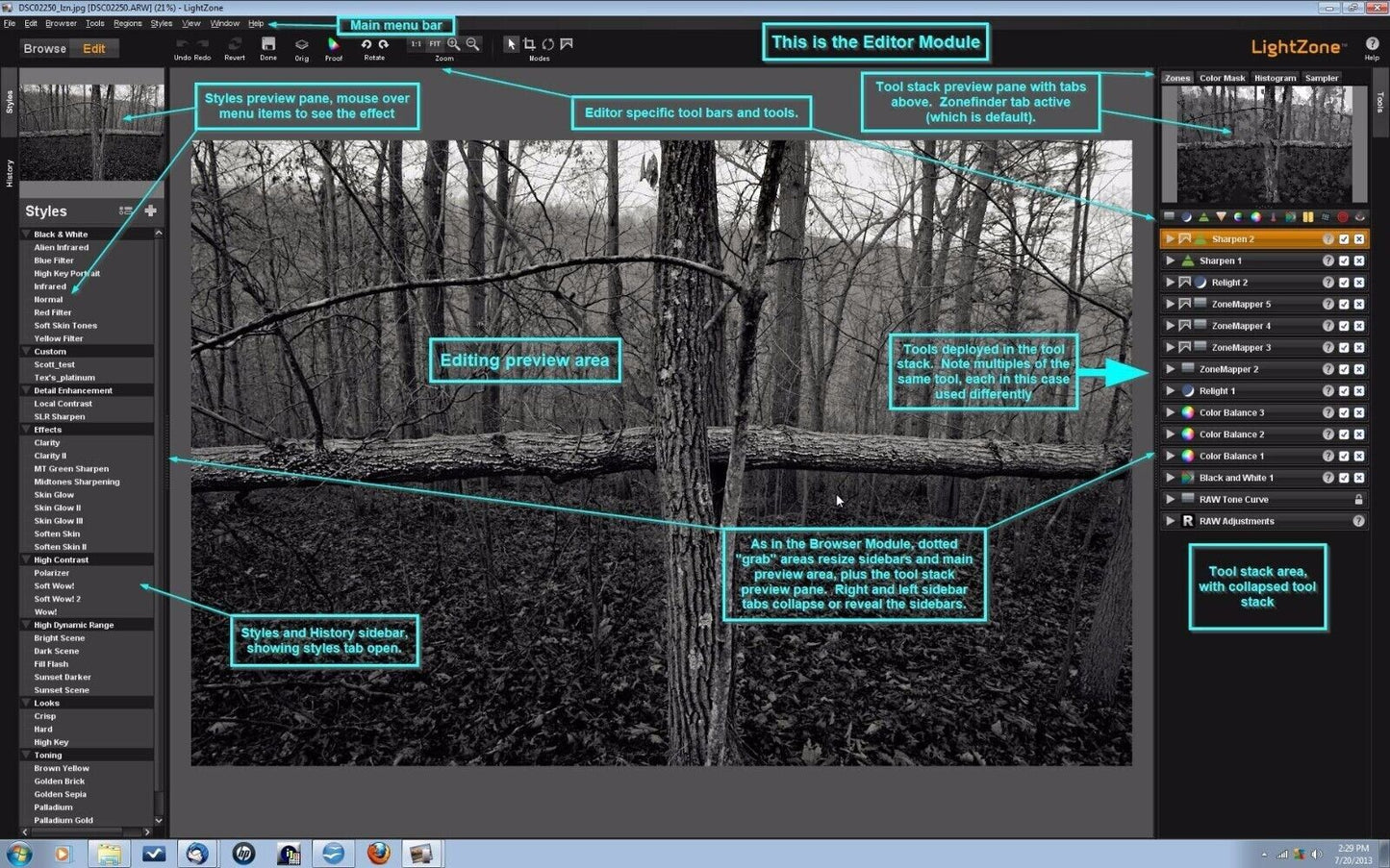LightZone Pro Digital Photo Camera RAW Image Editing Lightroom/Darkroom Software on USB