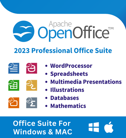 Open Office Home and Student 2023 - Office Software Suite for Windows & MAC - CD