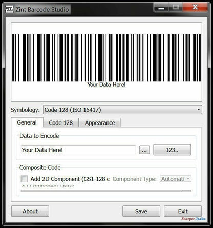Zint Barcode Generator - UPC QR Code Creator Software - 50+ Formats - Windows CD