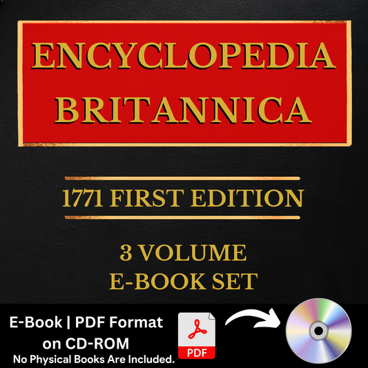 ENCYCLOPEDIA BRITANNICA, 1771 1ST EDITION (ALL 3 Volumes) E-Book Set on CD