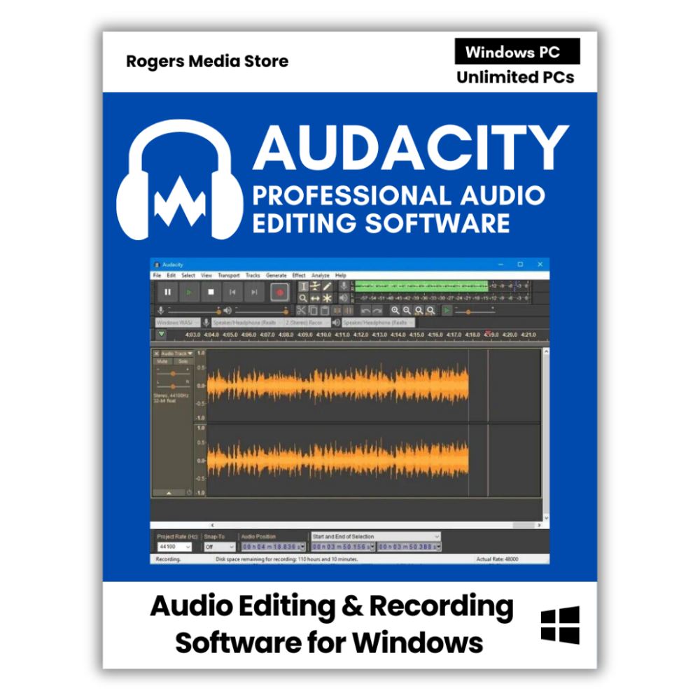 Audacity Professional Audio & Music Editing Recording Software for Windows
