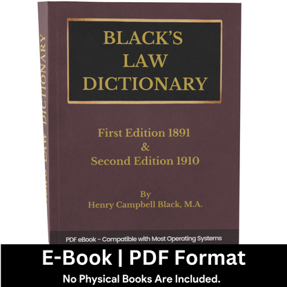 BLACK'S LAW DICTIONARY, 1st Edition 1891 and 2nd Edition 1910 Law eBooks (PDF E-Book Set)