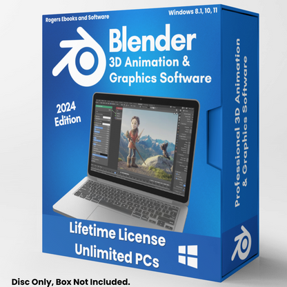 Blender 2024 - PRO 3D Graphic Design, Animation, Video Game Creation Software for Windows