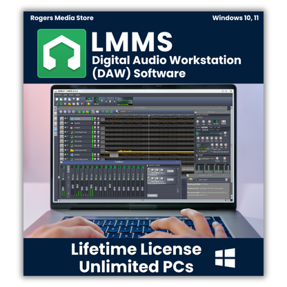 LMMS Pro Music Production Software for Windows - Multi Track Audio Editing & Mixing DAW