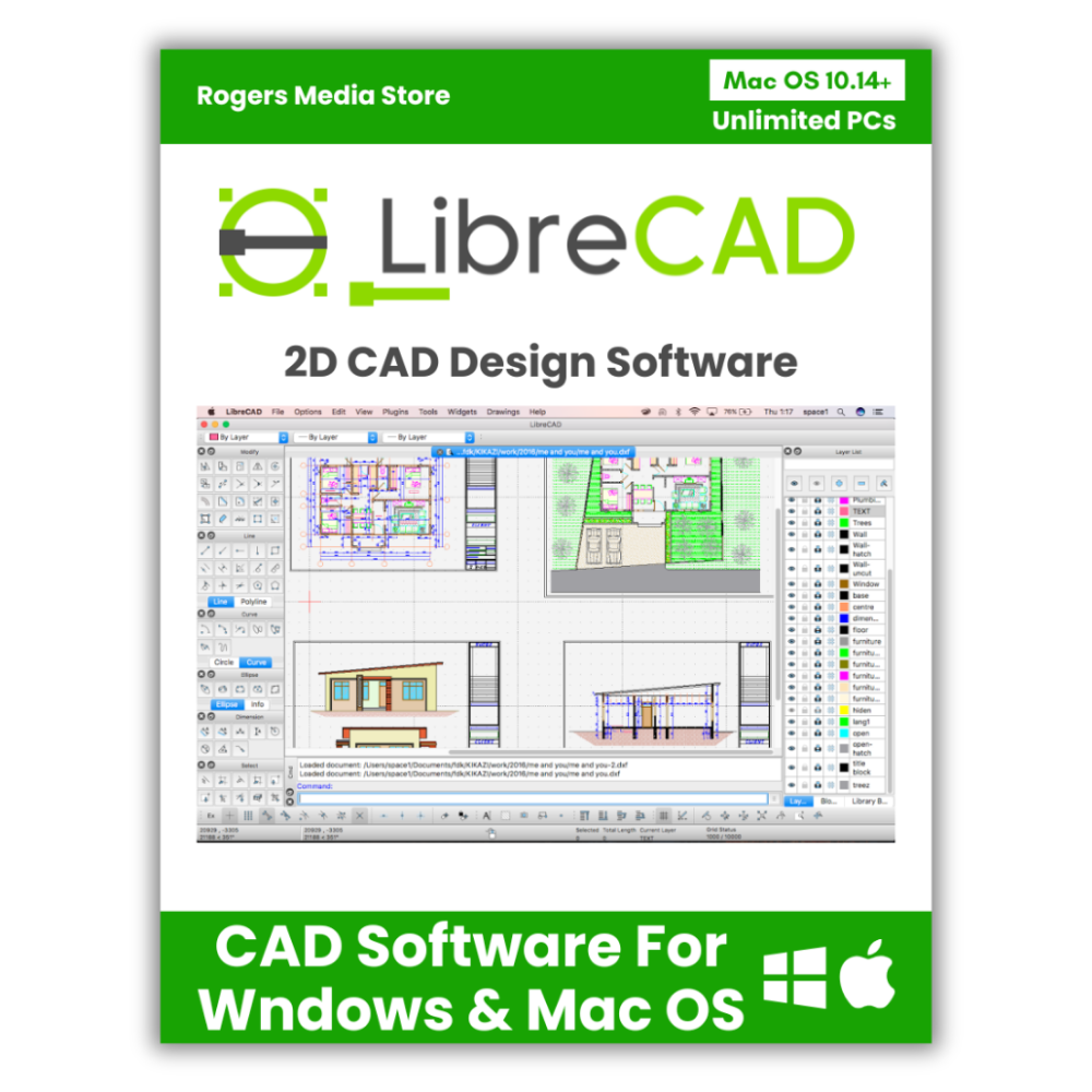 Libre Cad - 2D CAD Computer Aided Design Full Software for Windows & MAC