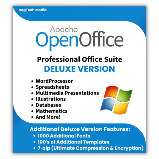 Open Office Software Suite for Windows - Deluxe Version with Bonuses