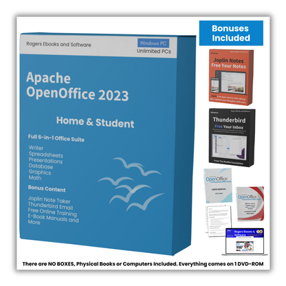 Open Office 2023 Home & Student Bundle Full Version DVD Lifetime License for Windows