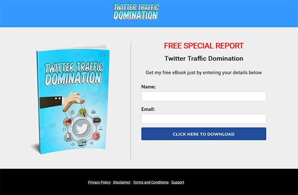 Twitter Traffic Domination PDF E-book and Sales Funnel with Master Resell Rights