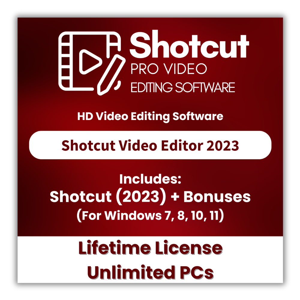 Shotcut PRO 2023 Video Editing Software Full Version DVD Lifetime for Windows